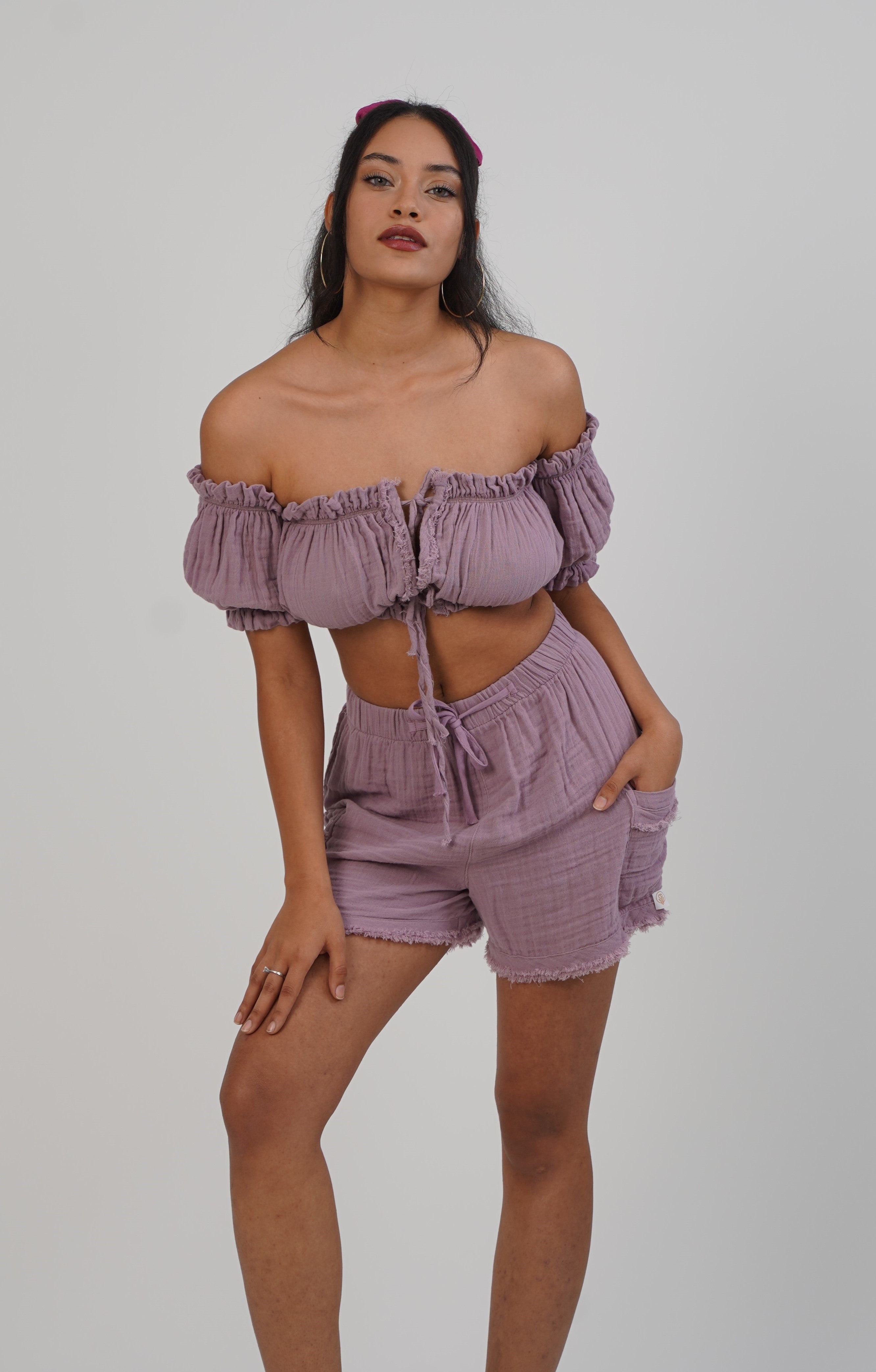 Aurelia Off-Shoulder Crop Top