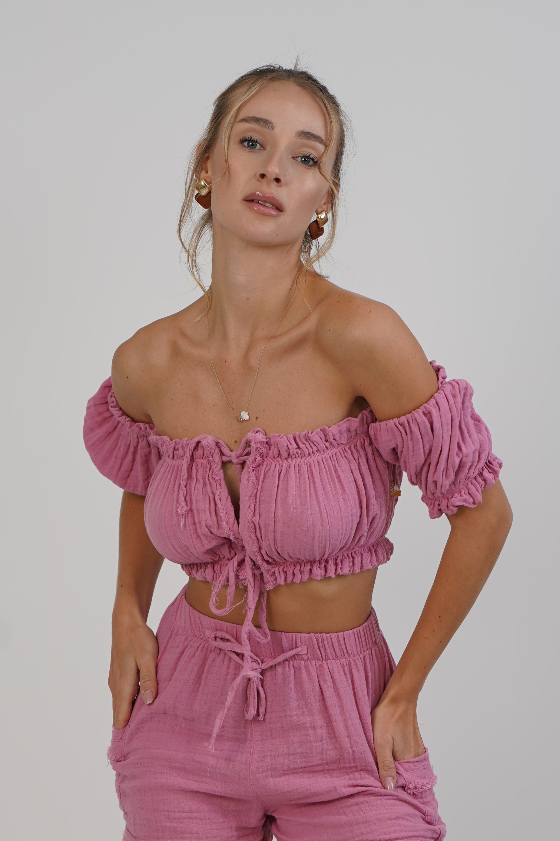 Aurelia Off-Shoulder Crop Top