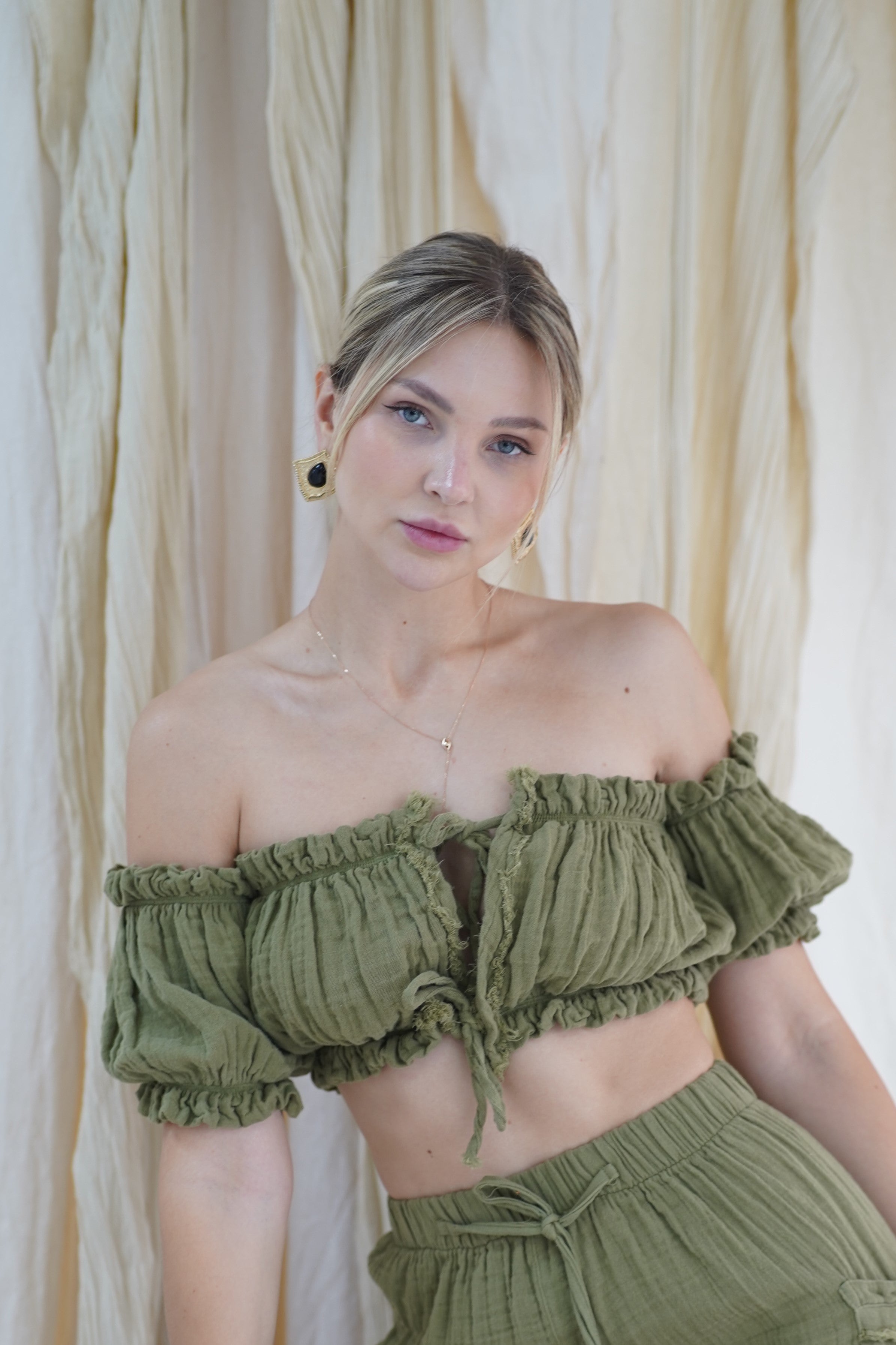 Aurelia Off-Shoulder Crop Top