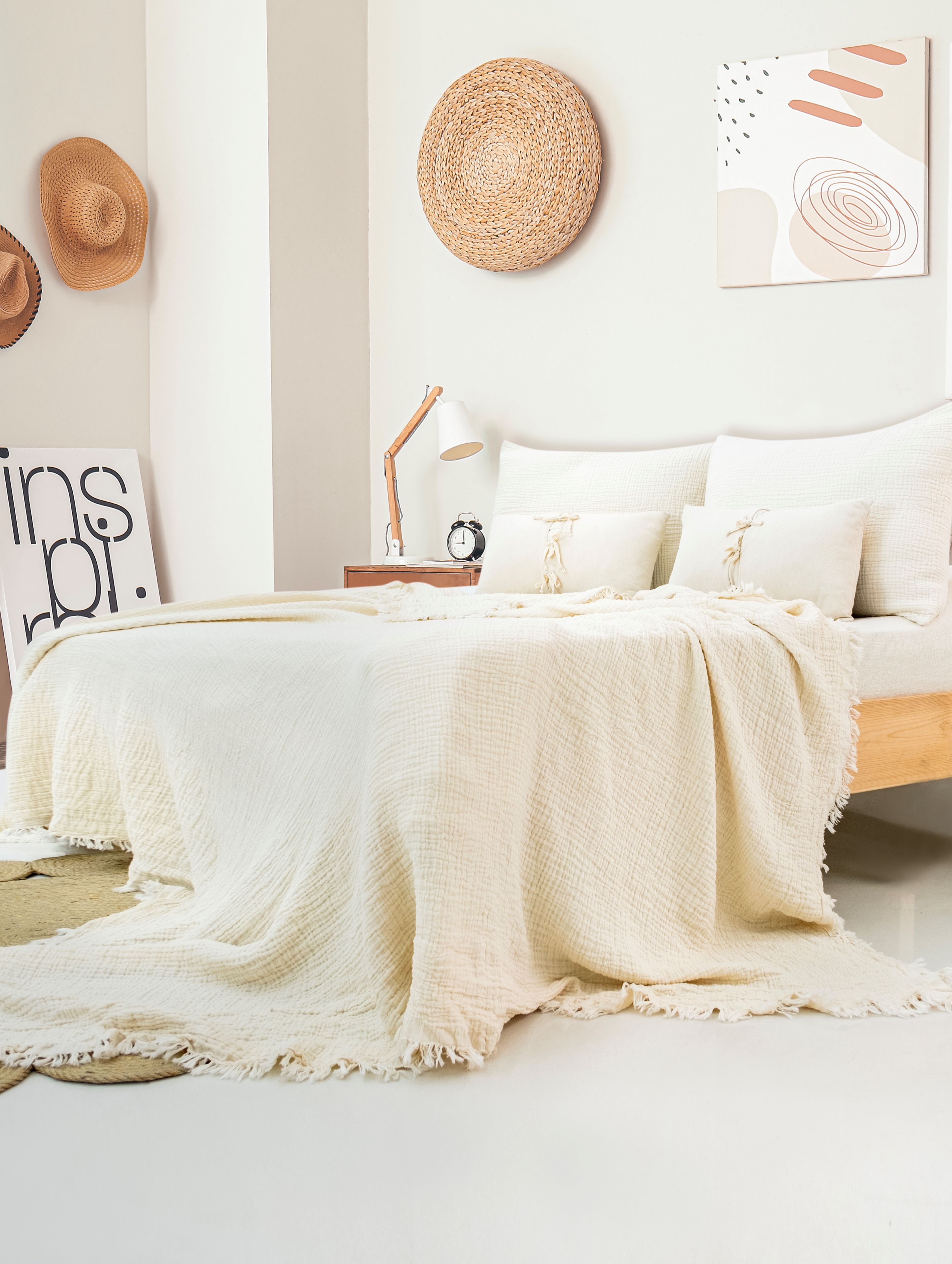 Pure Bliss Muslin Bedspread - Ecru