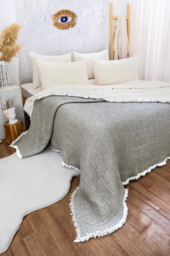 Hazea Muslin Blanket - Soft Pebble