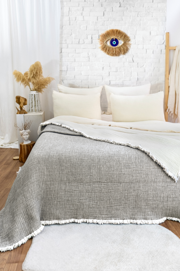 Hazea Muslin Blanket - Soft Pebble
