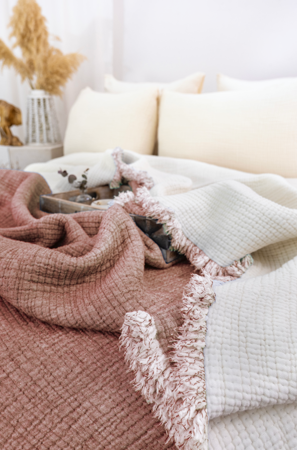 Hazea Muslin Blanket - Terracotta