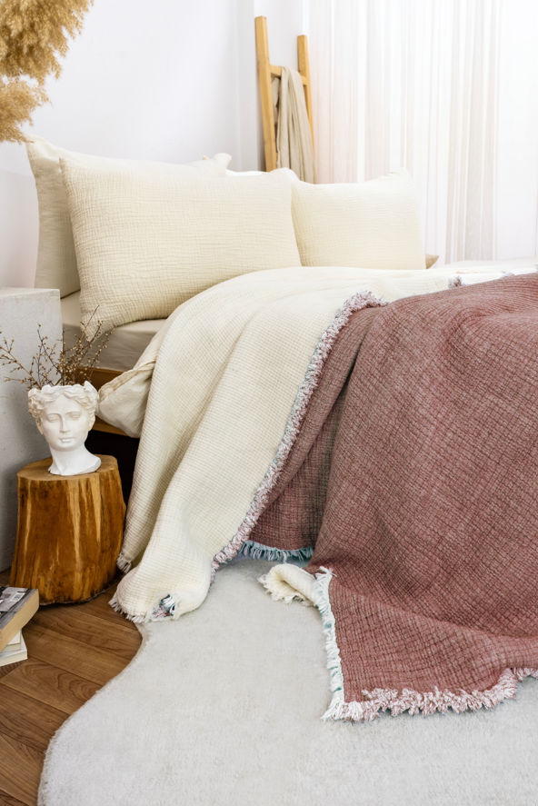 Hazea Muslin Blanket - Terracotta