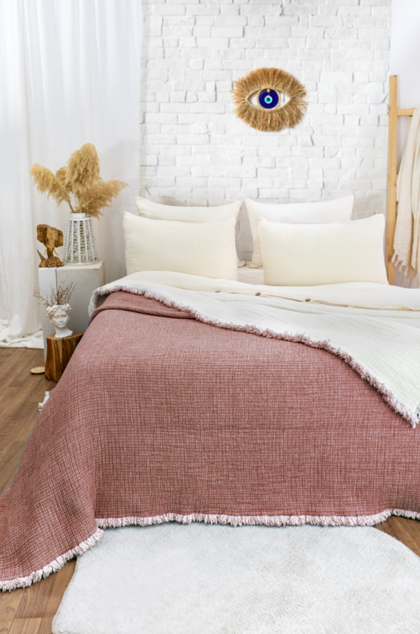 Hazea Muslin Blanket - Terracotta