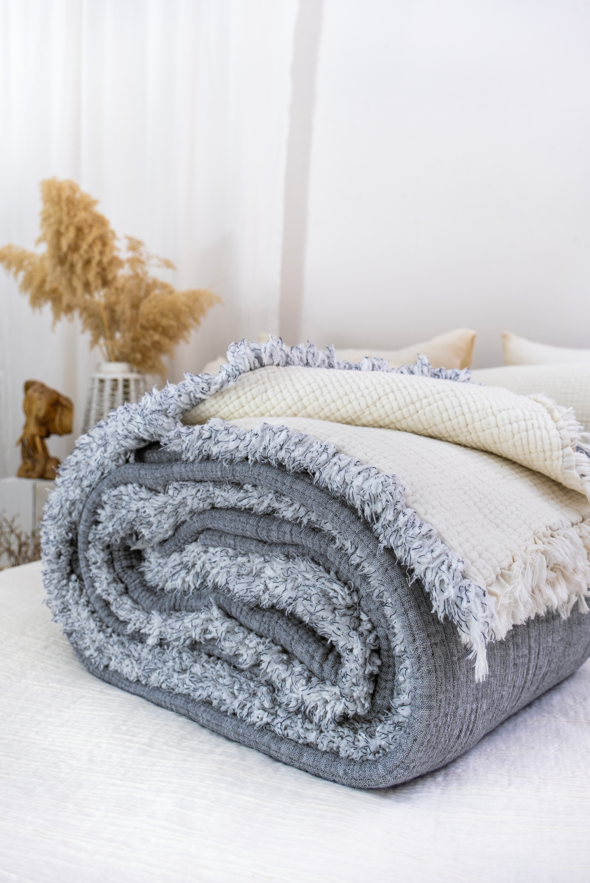 Hazea Muslin Blanket - Dark Grey