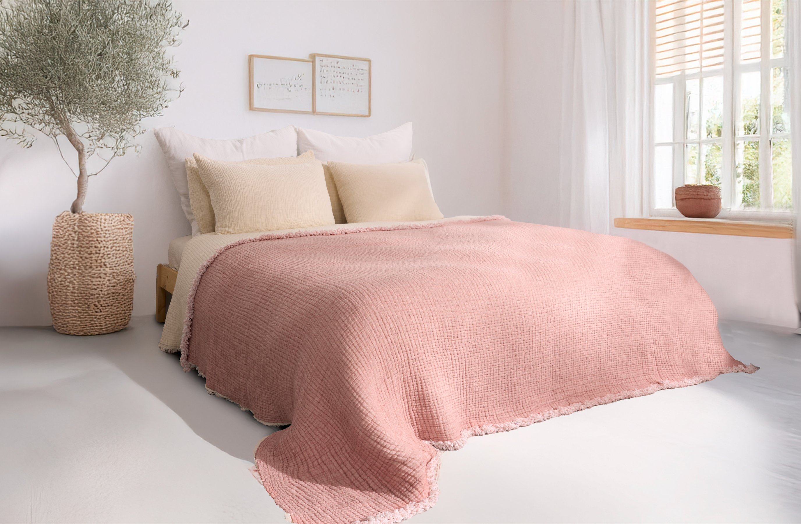 Hazea Muslin Blanket - Terracotta