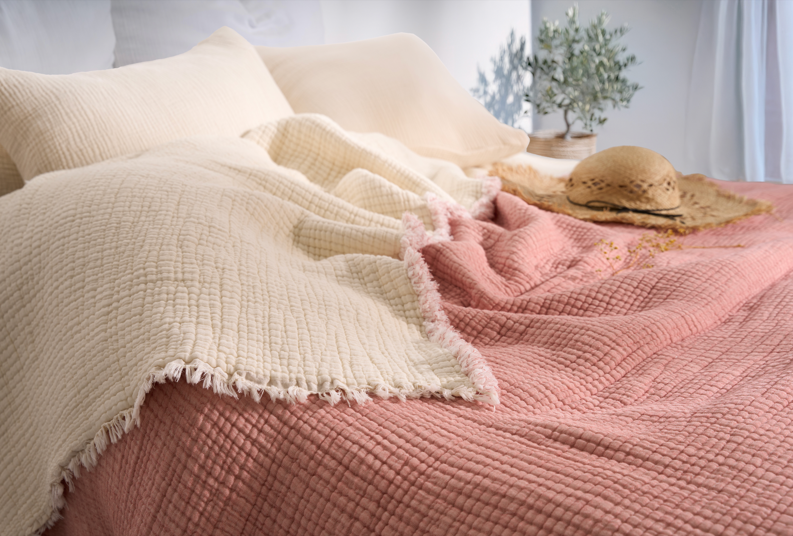 Hazea Muslin Blanket - Terracotta