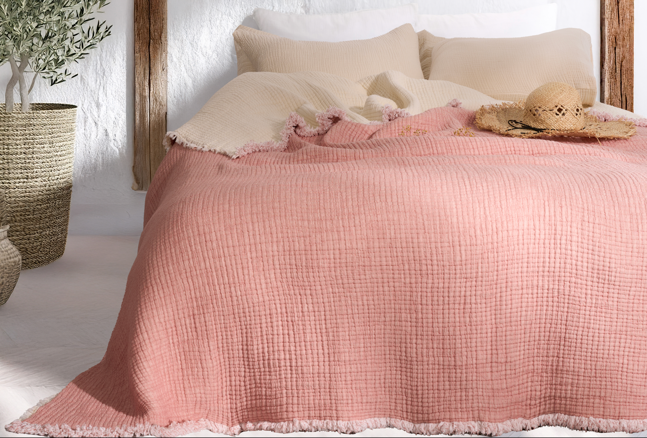 Hazea Muslin Blanket - Terracotta