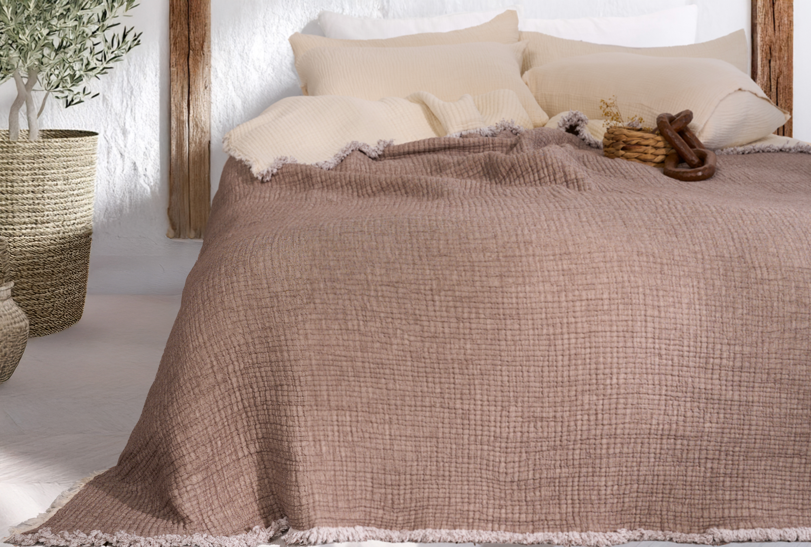 Hazea Muslin Blanket - Brown