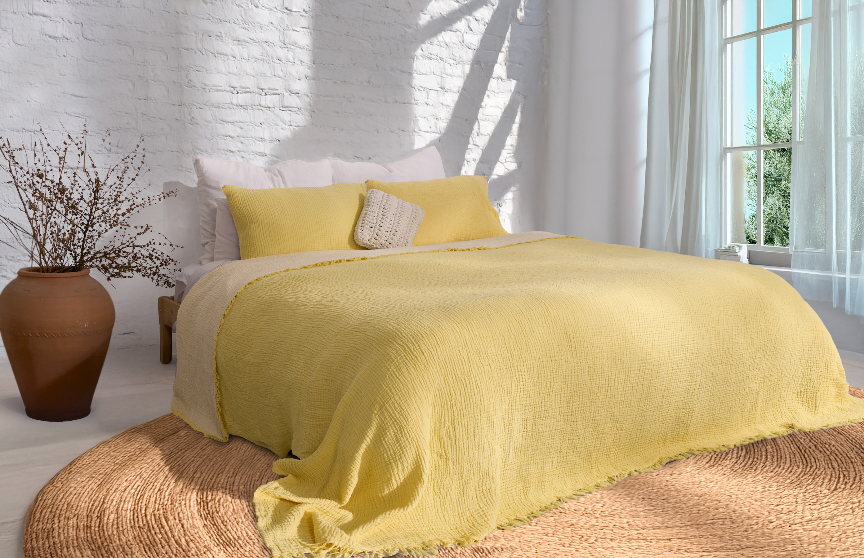 Serenity Soft Muslin Quilt - Yellow