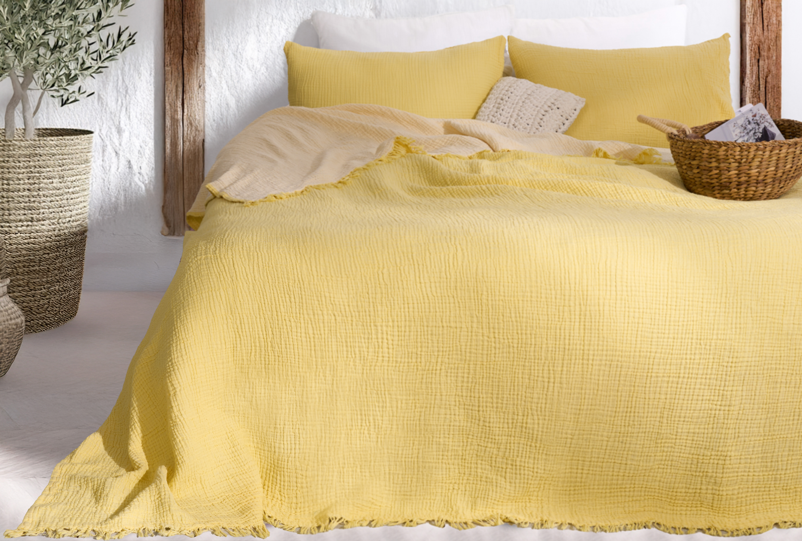 Serenity Soft Muslin Quilt - Yellow