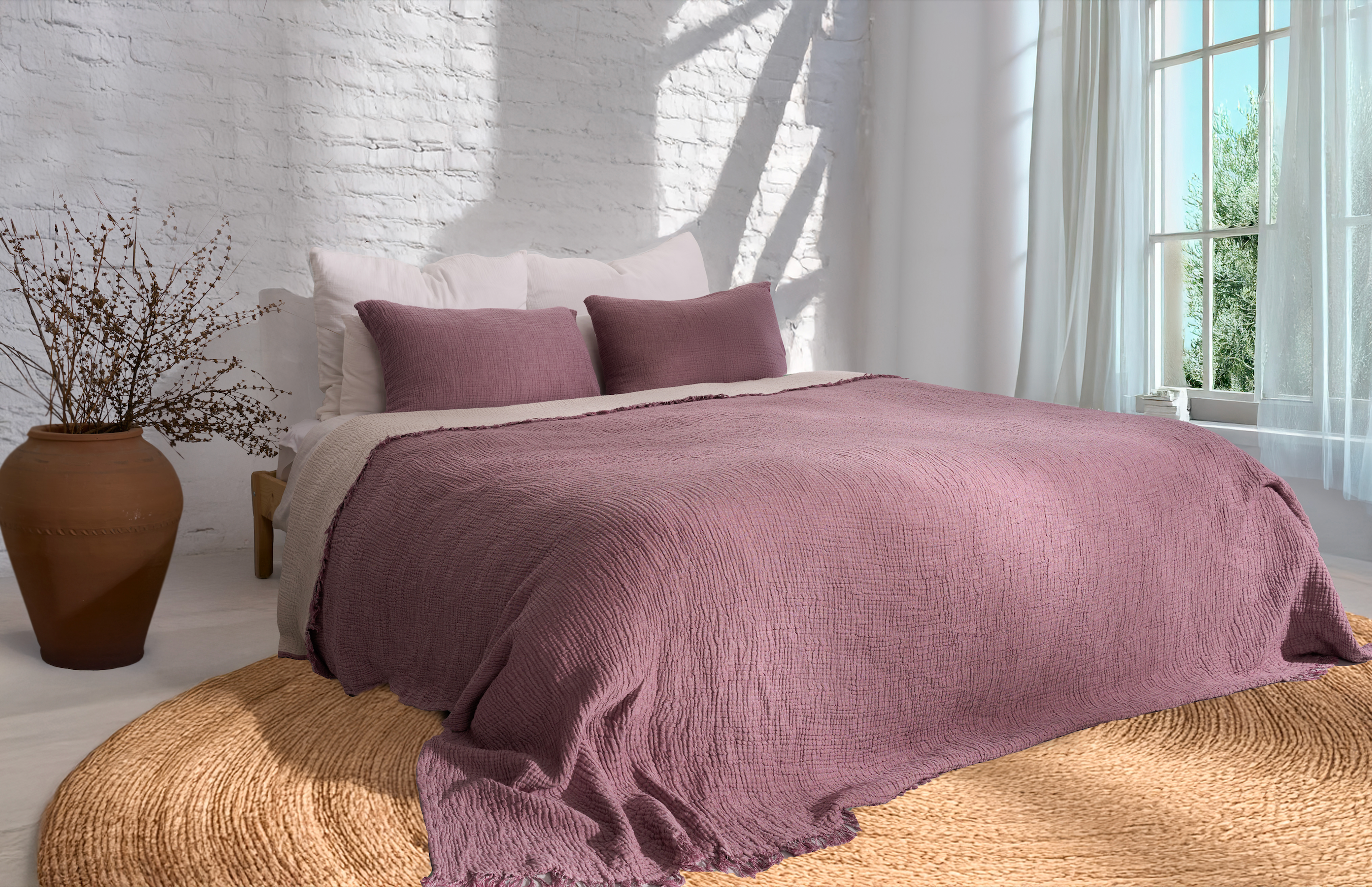 Serenity Soft Muslin Quilt - Vintage Plum