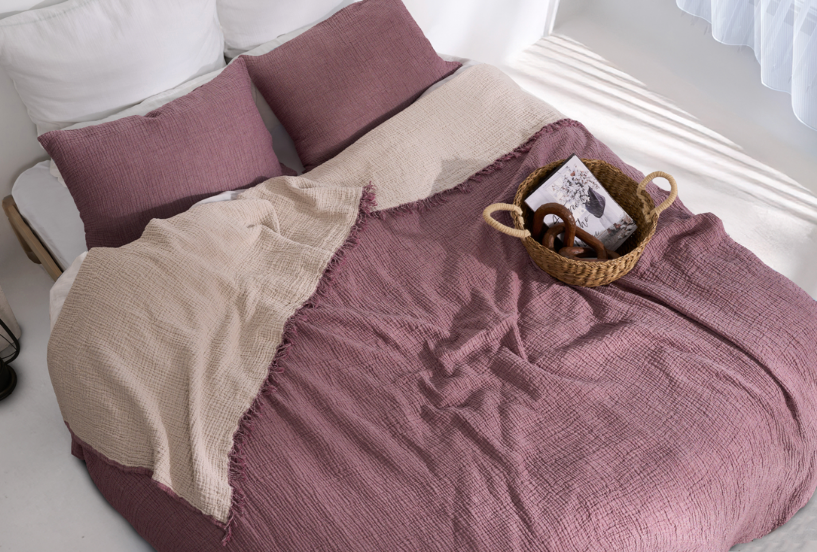 Serenity Soft Muslin Quilt - Vintage Plum