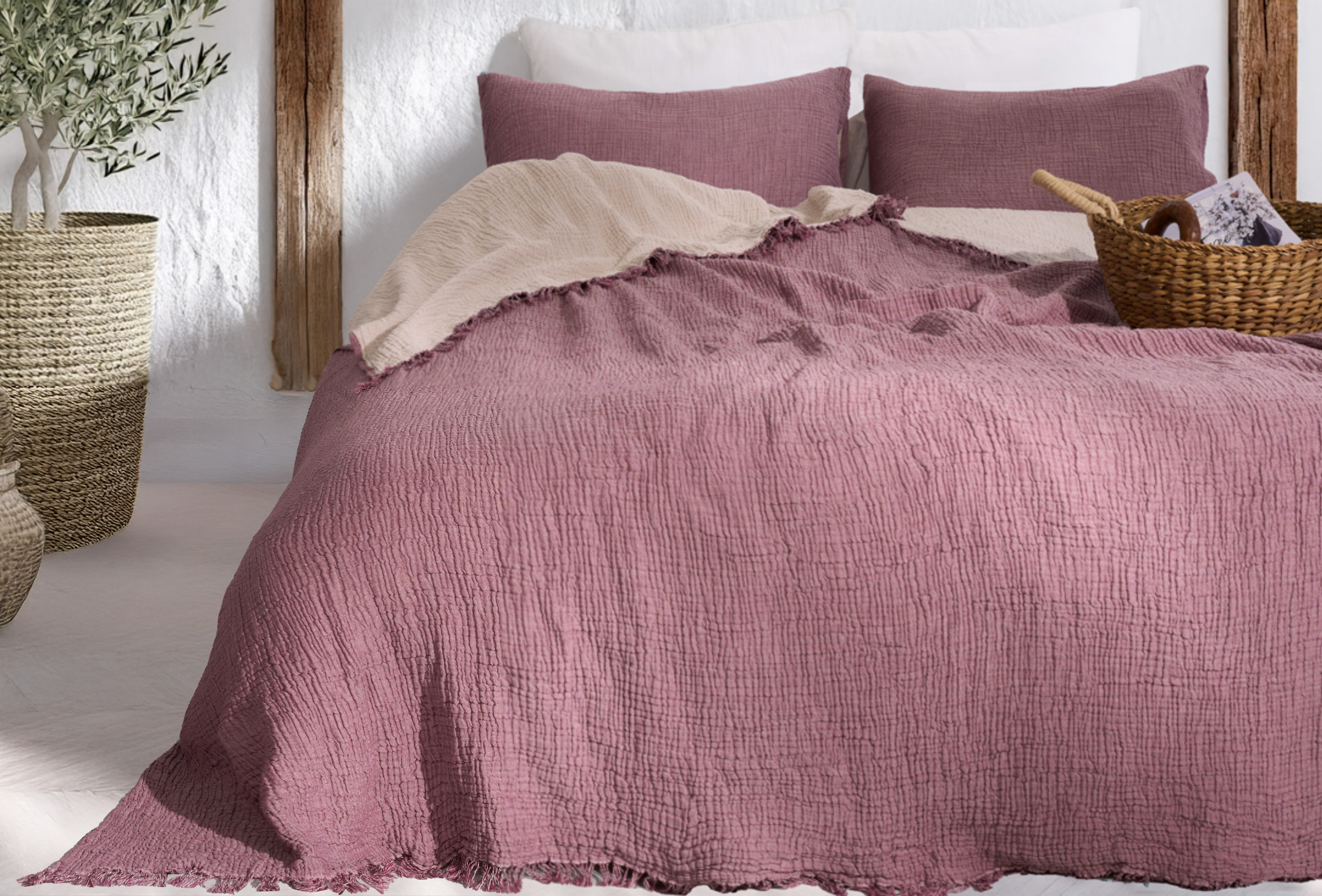 Serenity Soft Muslin Quilt - Vintage Plum