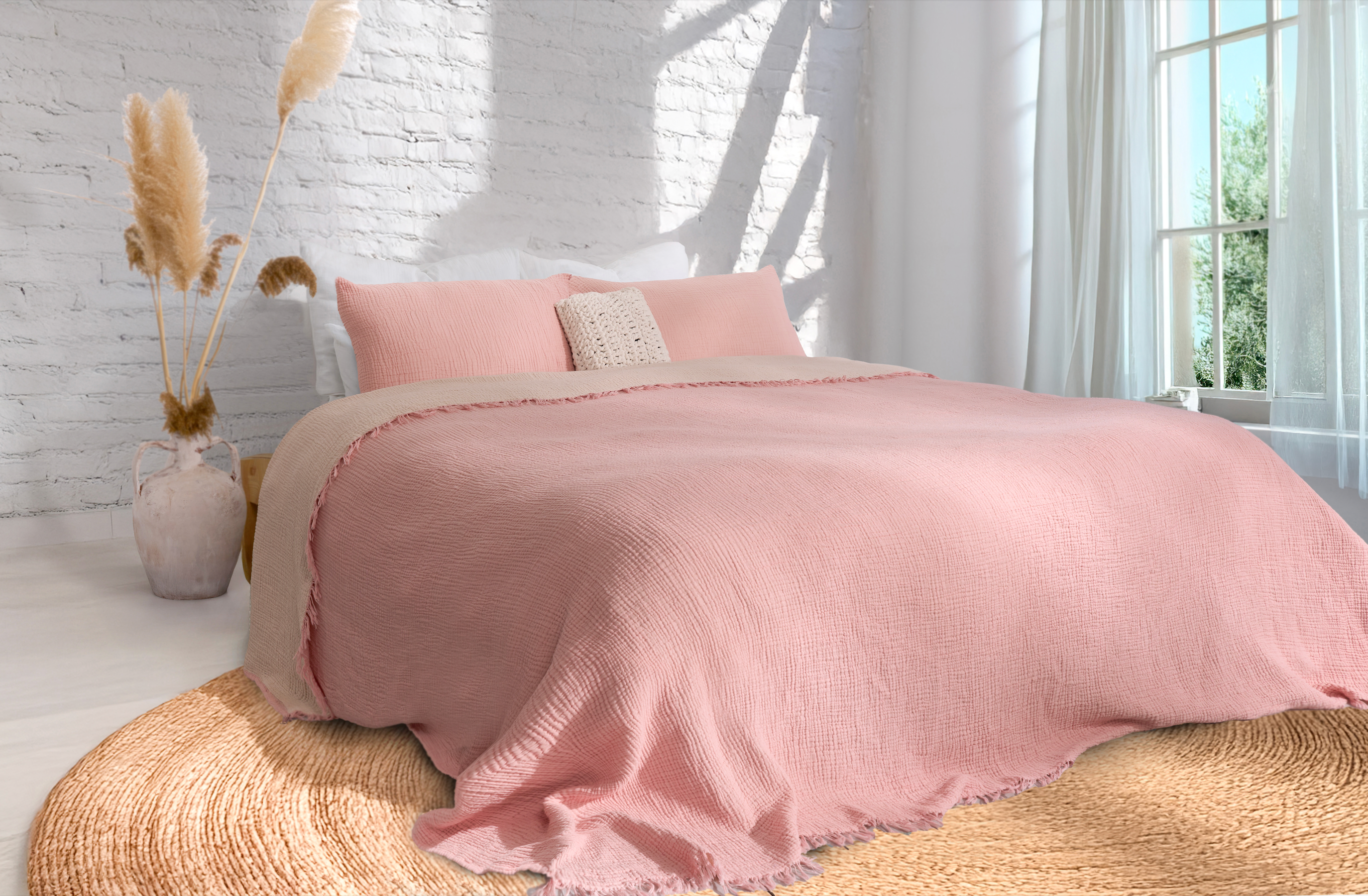 Serenity Soft Muslin Quilt - Warm Blush