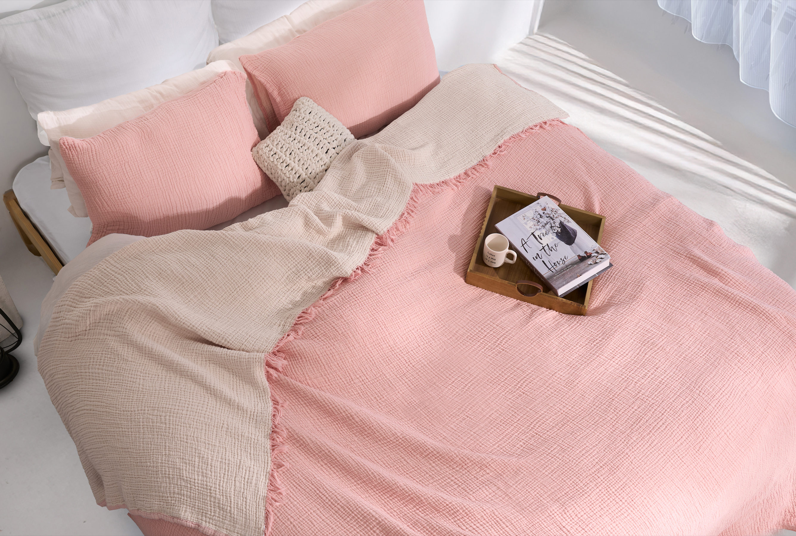 Serenity Soft Muslin Quilt - Warm Blush