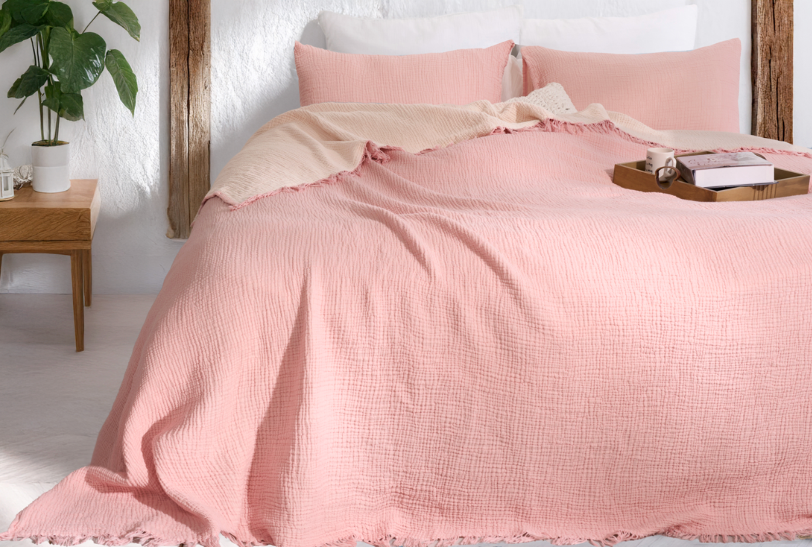 Serenity Soft Muslin Quilt - Warm Blush