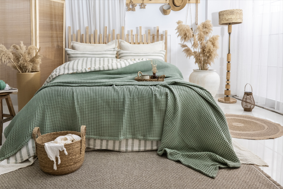 Sage - Waffle Blanket