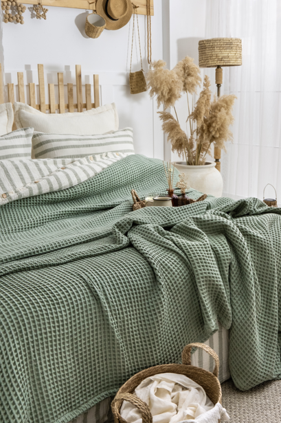 Sage - Waffle Blanket