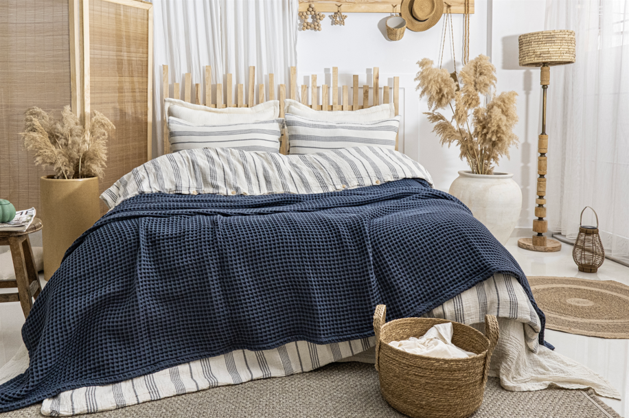 Navy - Waffle Blanket