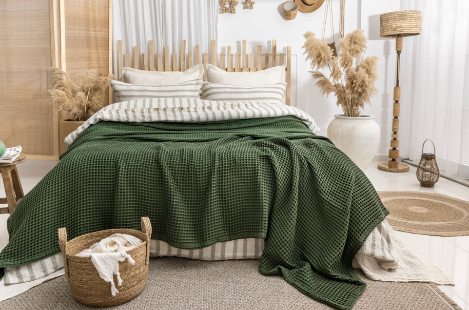 Khaki - Waffle Blanket