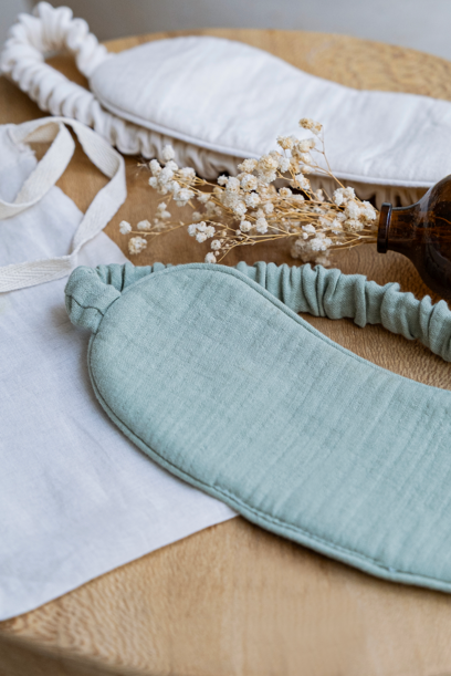 Muslin Cotton Sleep Mask Cream/Sage