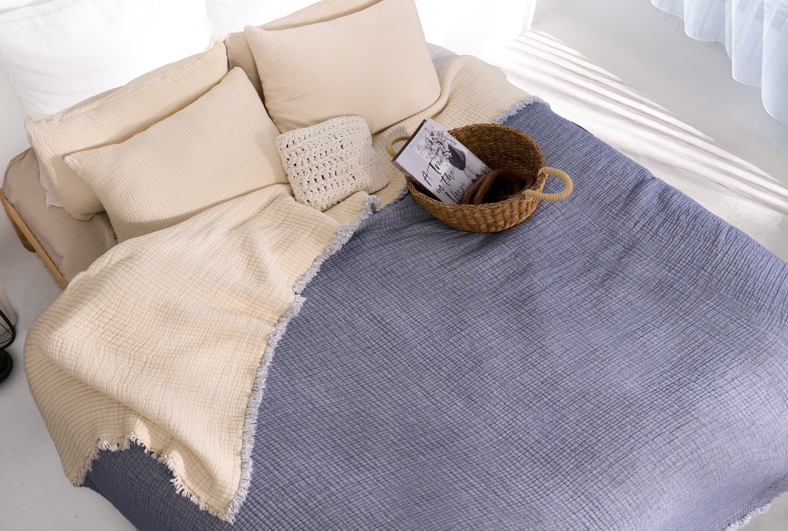 Hazea Muslin Blanket - Indigo