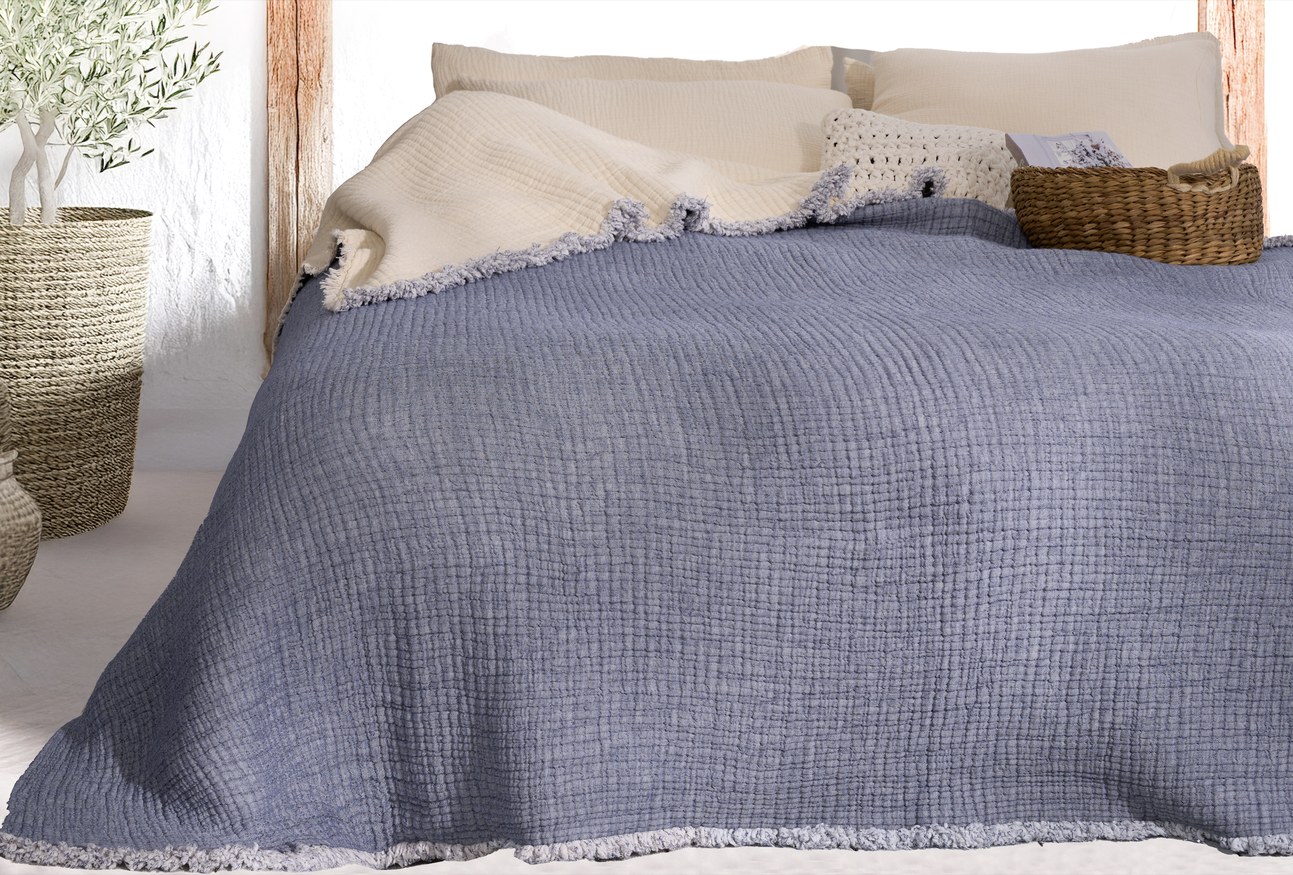 Hazea Muslin Blanket - Indigo