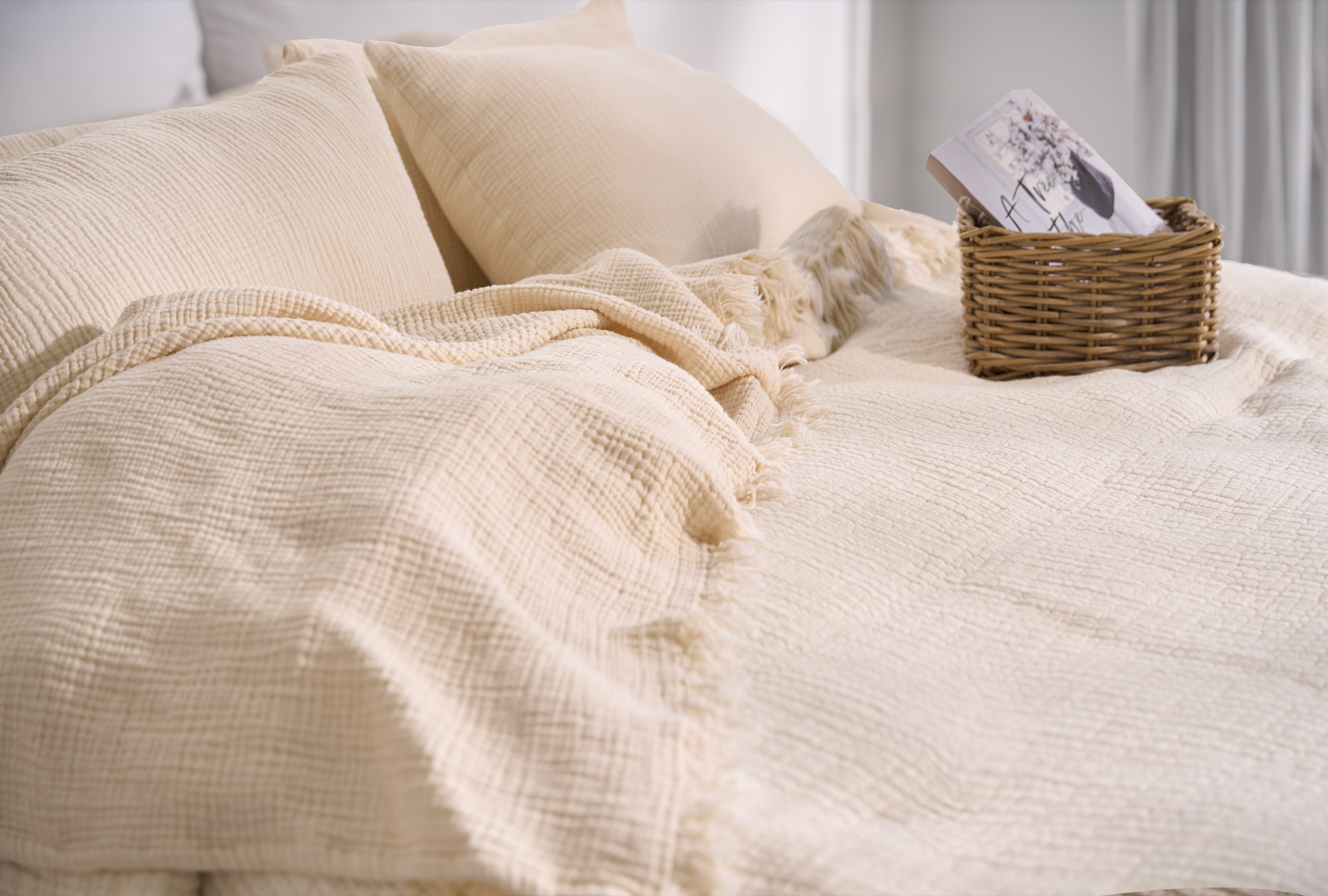 Pure Bliss Muslin Bedspread - Ecru