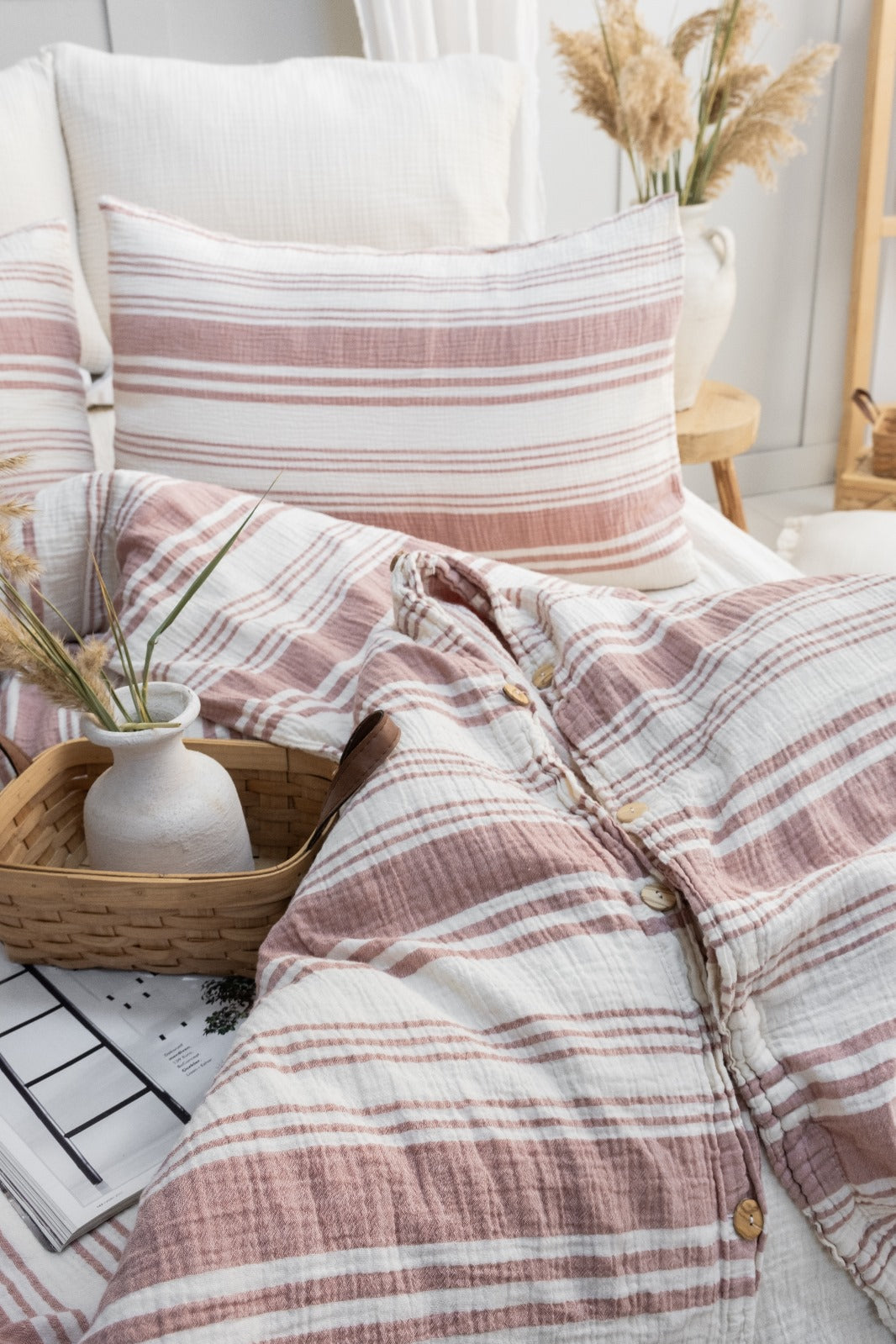 Caleya Duvet Cover Set - Dusty Rose