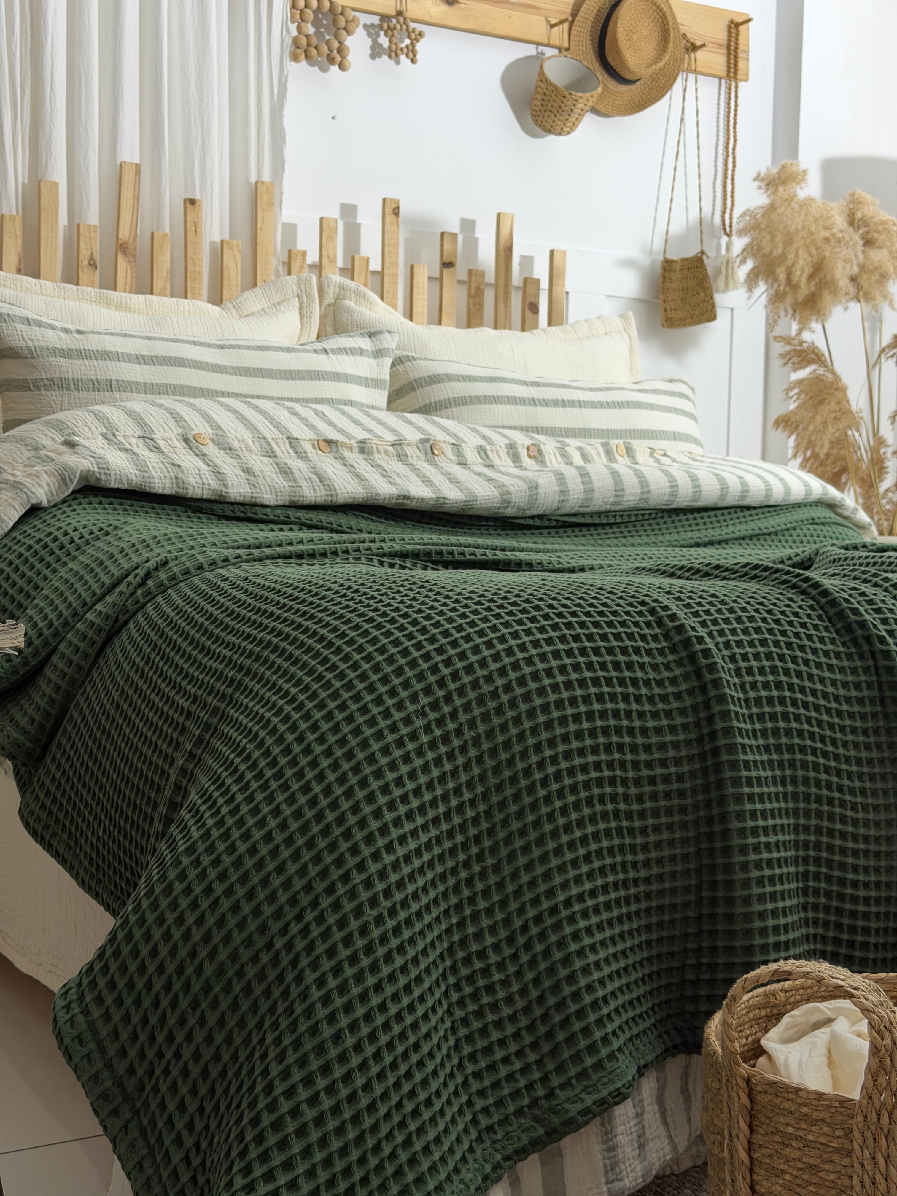 Khaki - Waffle Blanket