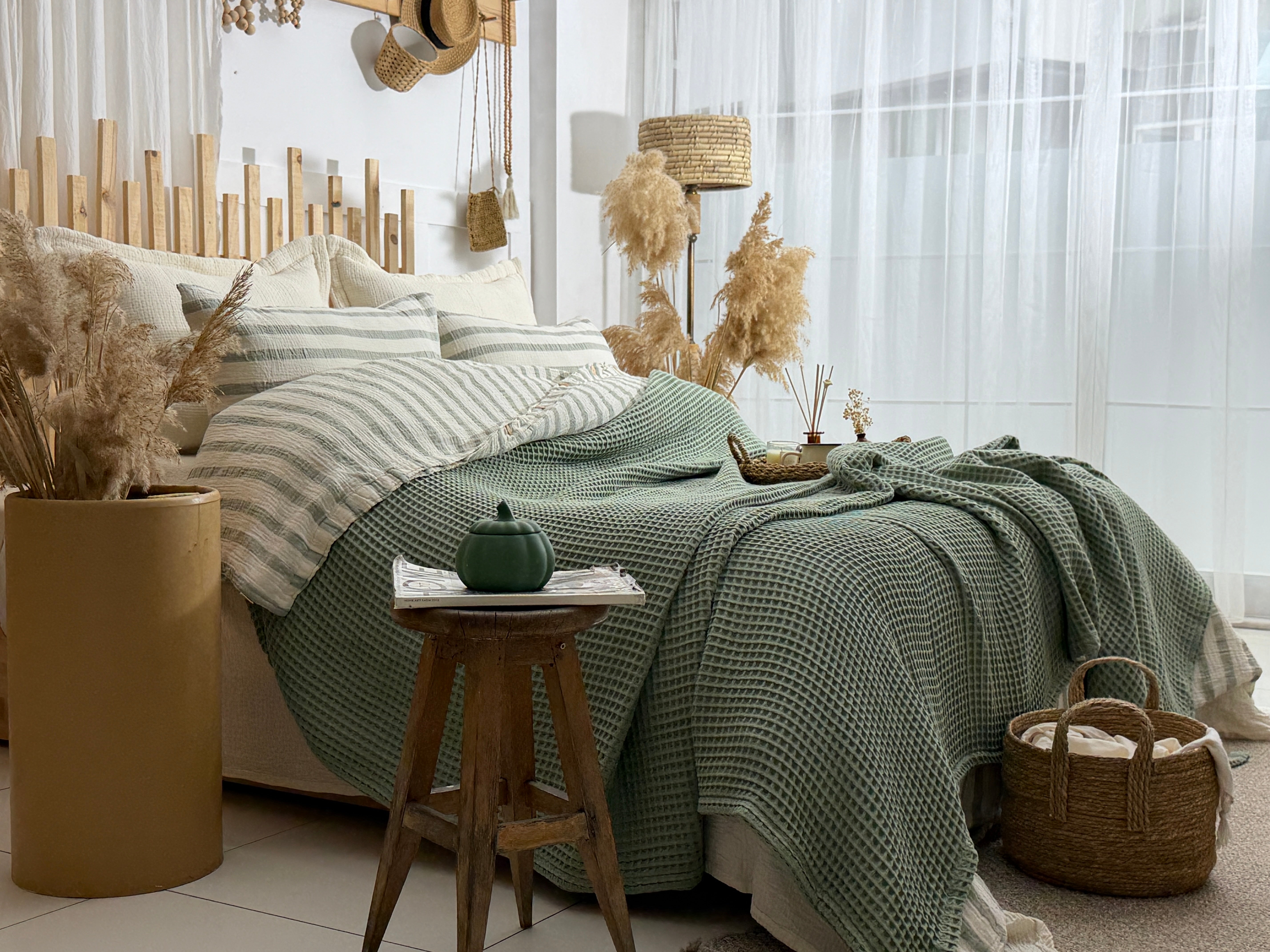 Sage - Waffle Blanket