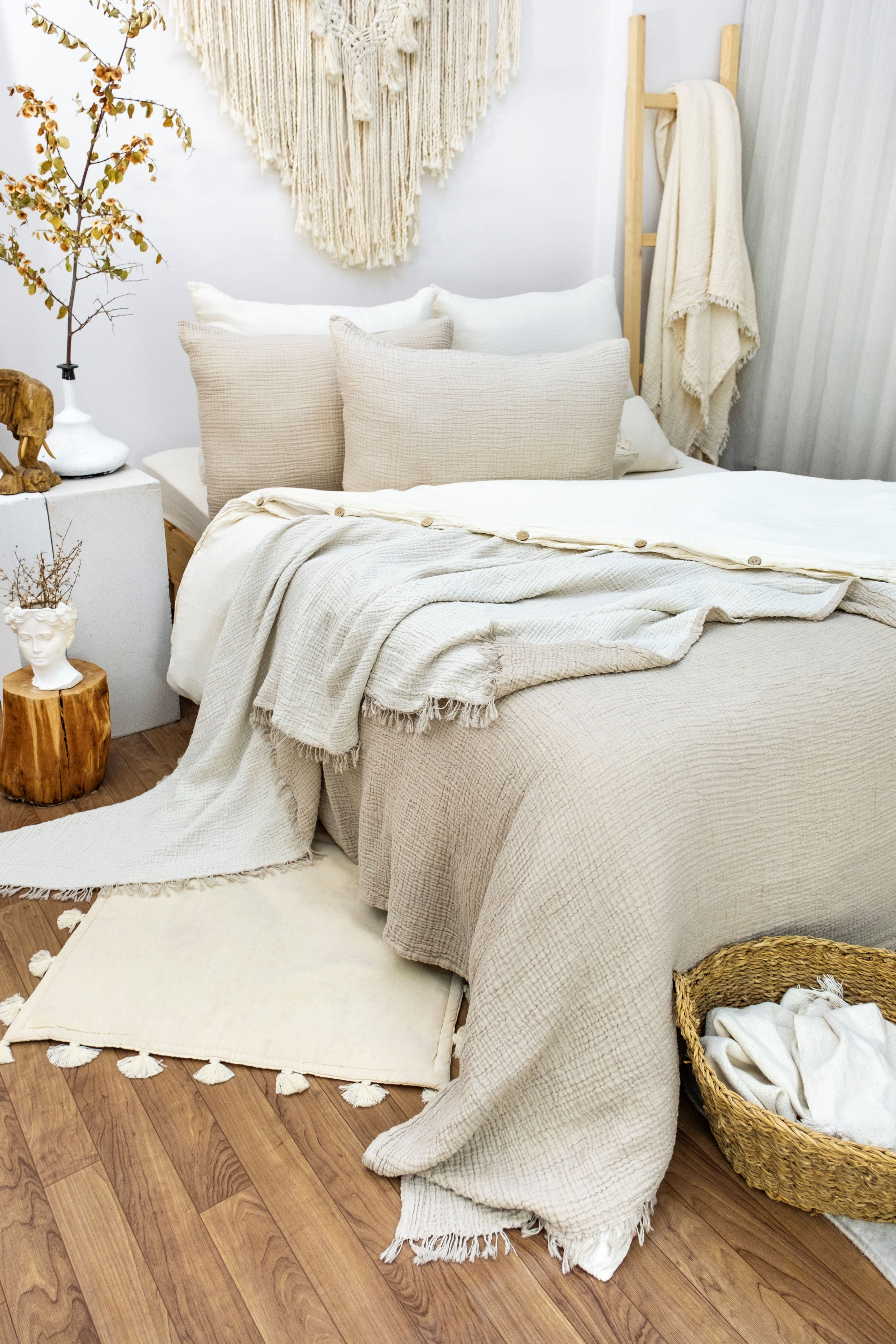 Serenity Soft Muslin Quilt - Beige