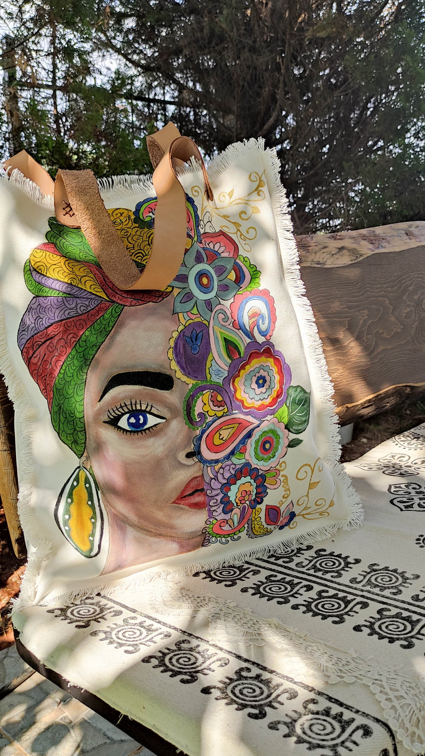 Our Tote bags come in various sizes and designs, All 100% cotton and natural paint that are hand painted or block printed which is definitely a stand out! 