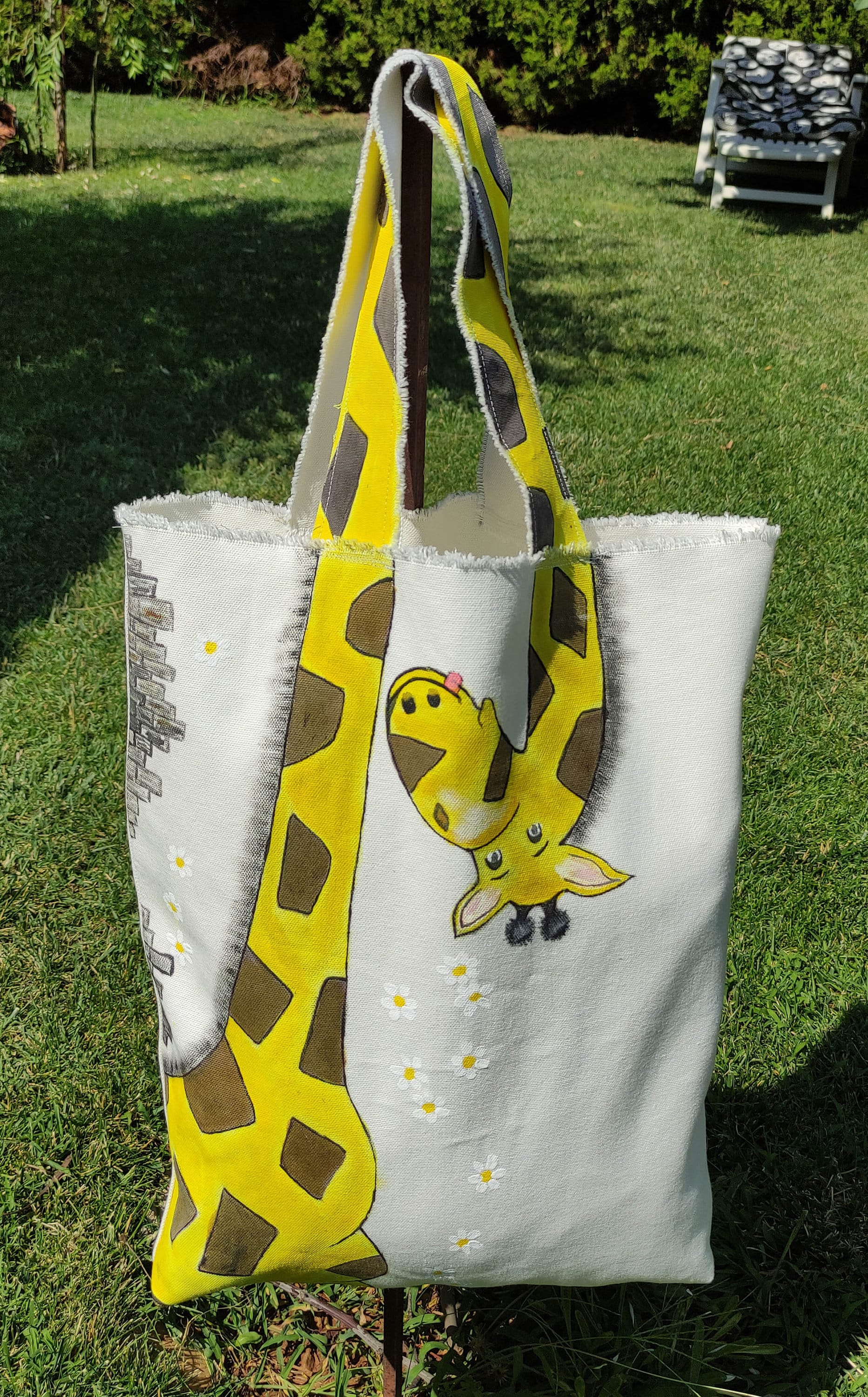 Our 100% cotton and natural hand painted tote bags finished off with the leather straps are tote-ally one of a kind which are perfect for all use!