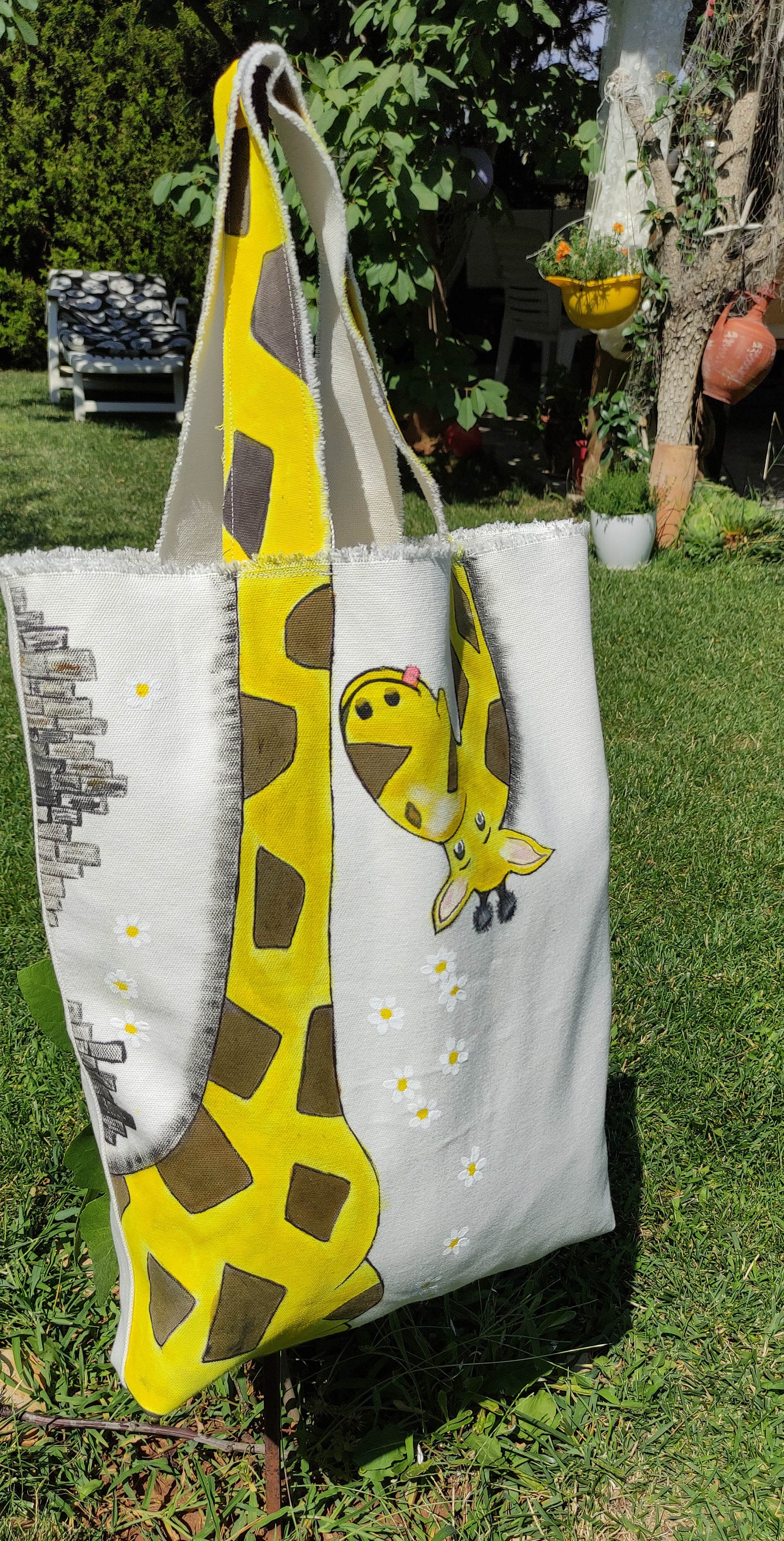 The Attico Friday Giraffe-print Tote Bag in Metallic